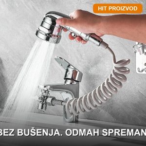Tuš za umivaonik 2 u 1 sa fleksibilnim crevom i ventilom za prebacivanje