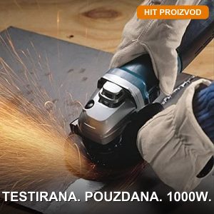 Ugaona brusilica 1000W sa zaštitnom maskom i ključem — komplet oprema
