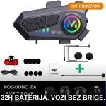 Bluetooth slušalica za kacigu — prednja strana