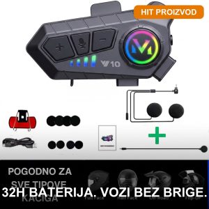 Bluetooth slušalica za kacigu — prednja strana