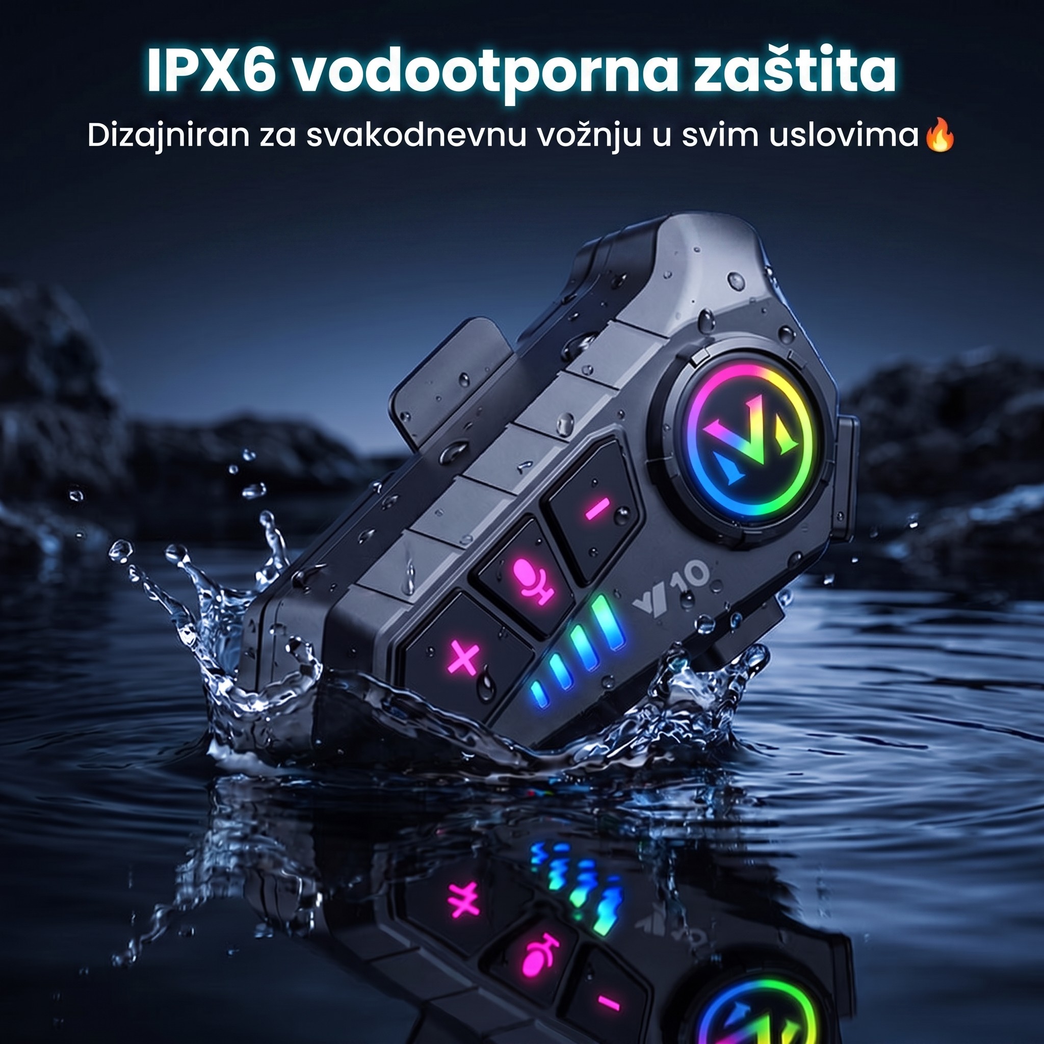 Bluetooth slušalica za kacigu Bluetooth slušalica za kacigu — prednja strana