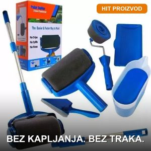 Valjak za krečenje Paint Roller — kompletan set od 6 delova sa posudom i podesivom drškom