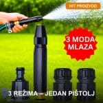 Vodeni pištolj za baštu 4u1 sa 3 režima mlaza i metalnom konstrukcijom