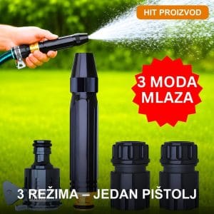 Vodeni pištolj za baštu 4u1 sa 3 režima mlaza i metalnom konstrukcijom