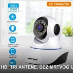 WiFi kamera sa rotirajućom glavom i tri antene – Full HD 1080p nadzor za dom