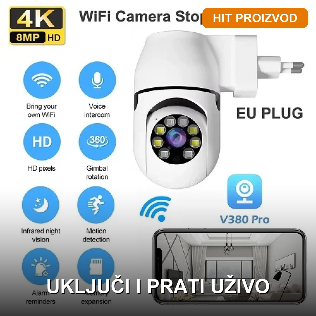 wifi-kamera-sa-uticnicom-za-struju-1 WiFi kamera sa utičnicom za struju — prednja strana