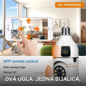 WiFi sijalica kamera sa dva objektiva — prednja strana