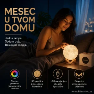 3D Meseceva lampa sa postoljem