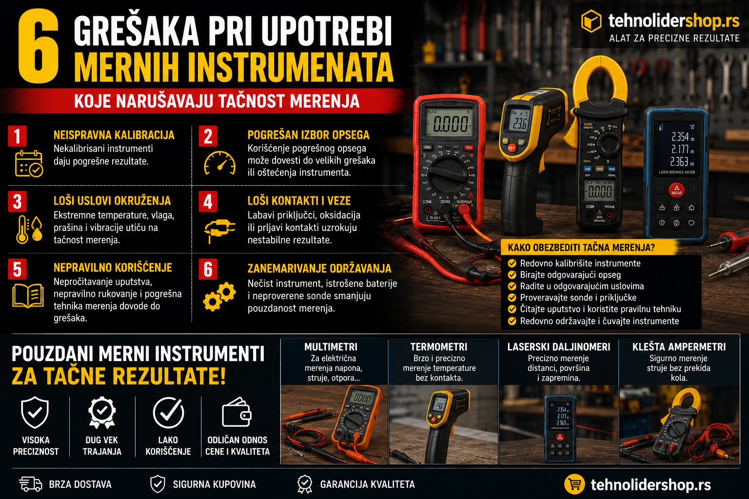 | Najbolja cena | TehnoliderShop 6 grešaka pri upotrebi mernih instrumenata koje narušavaju tačnost merenja