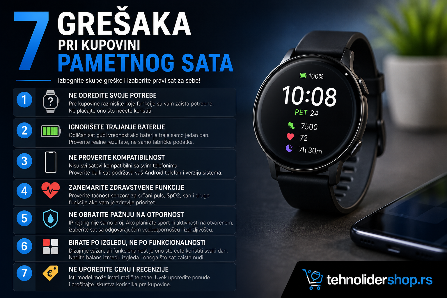 | Najbolja cena | TehnoliderShop 7 grešaka pri kupovini pametnog sata