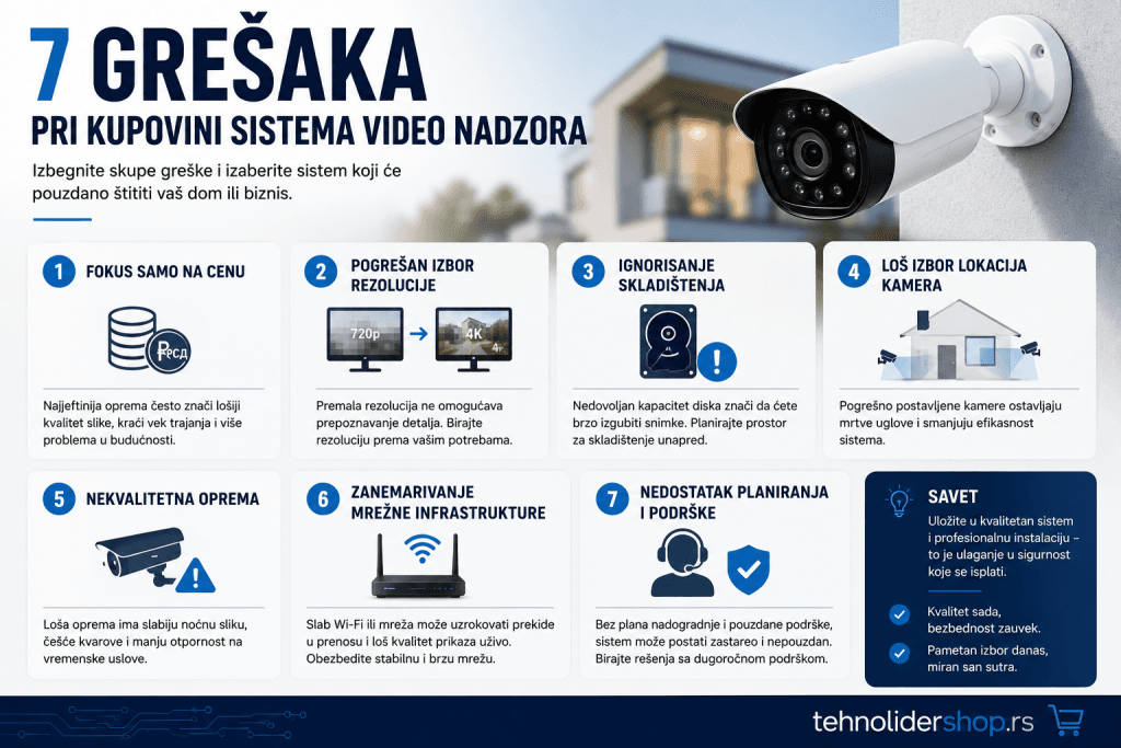 7 grešaka pri kupovini sistema video nadzora