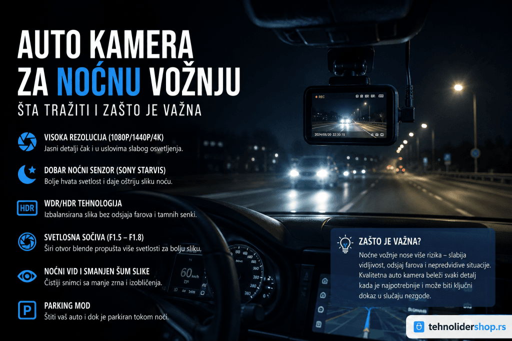 Auto kamera za noćnu vožnju — šta tražiti i zašto je važna