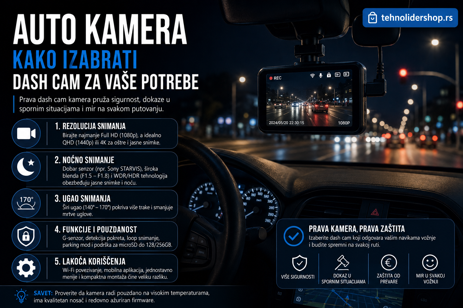 Auto kamera — kako izabrati dash cam za vaše potrebe