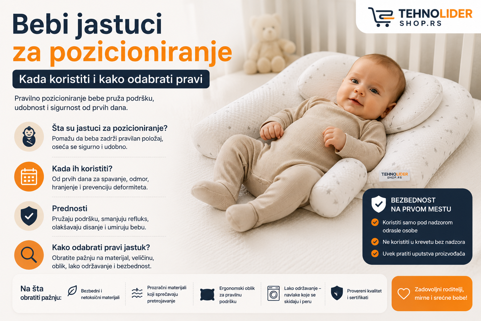 | Najbolja cena | TehnoliderShop Bebi jastuci za pozicioniranje – kada koristiti i kako odabrati pravi