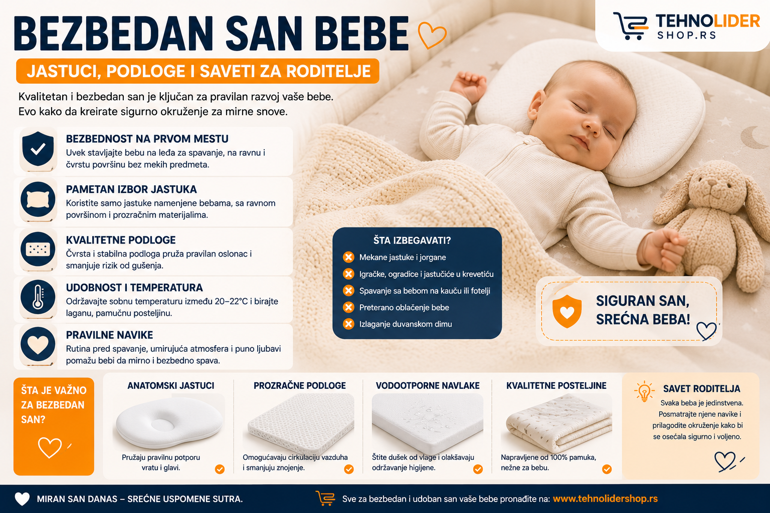| Najbolja cena | TehnoliderShop Bezbedan san bebe – jastuci, podloge i saveti za roditelje
