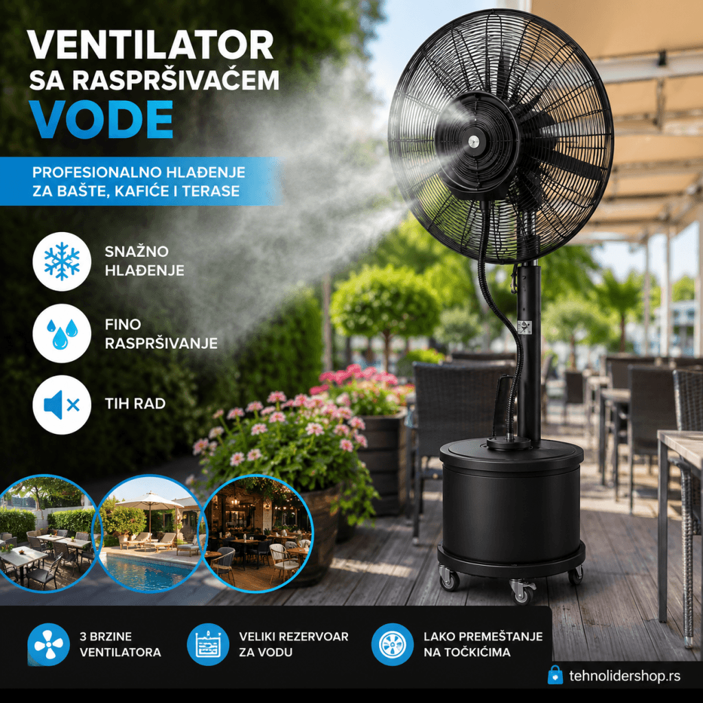ventilator sa rasprsivacem vodene magle