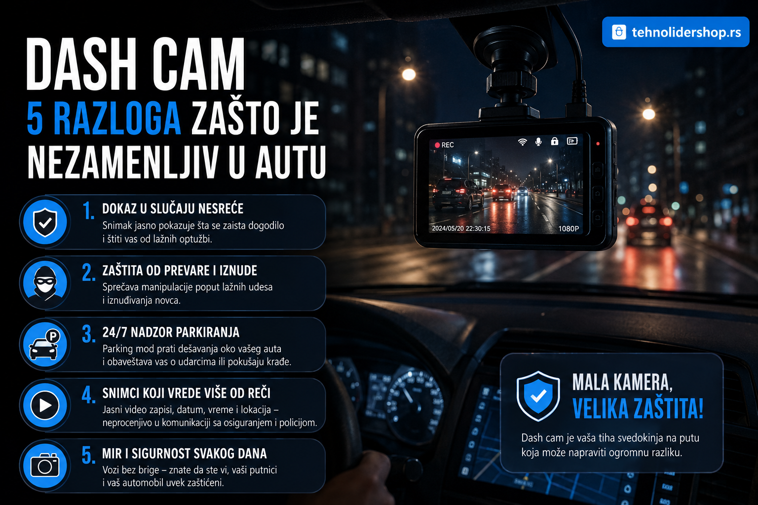 Dash cam — 5 razloga zašto je nezamenljiv u autu