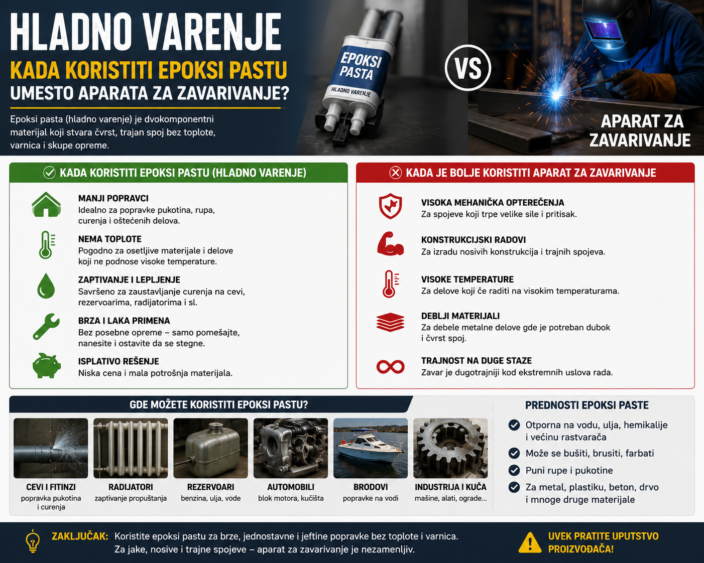 | Najbolja cena | TehnoliderShop Hladno varenje — kada koristiti epoksi pastu umesto aparata za zavarivanje
