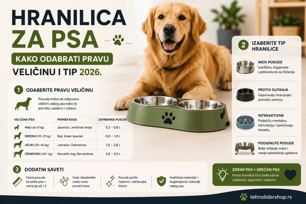 Hranilica za psa — kako odabrati pravu veličinu i tip 2026
