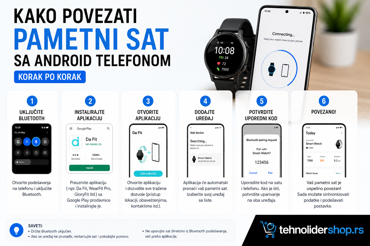 | Najbolja cena | TehnoliderShop Kako povezati pametni sat sa Android telefonom — korak po korak