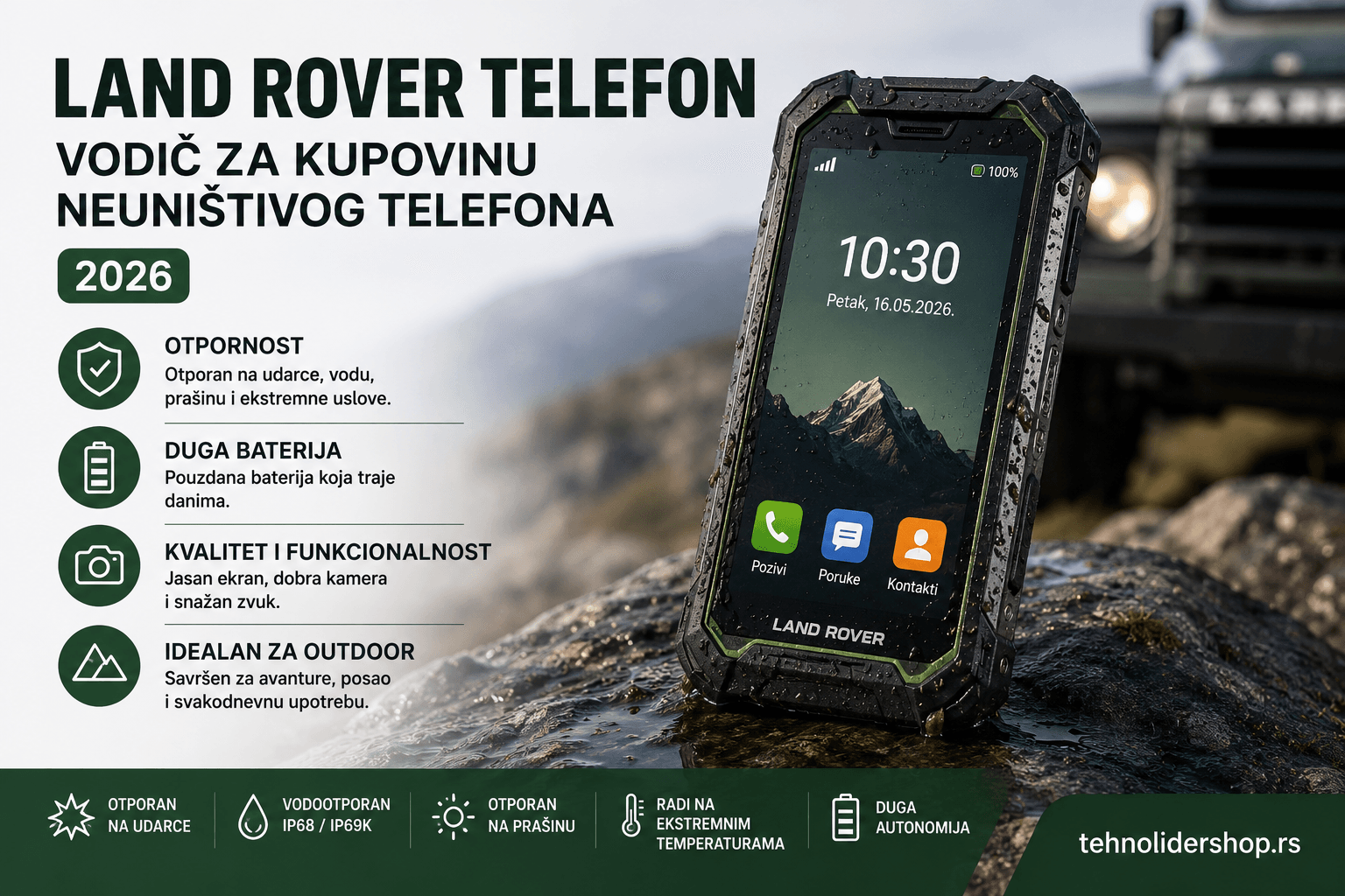 Land Rover telefon — vodič za kupovinu neuništivog telefona 2026