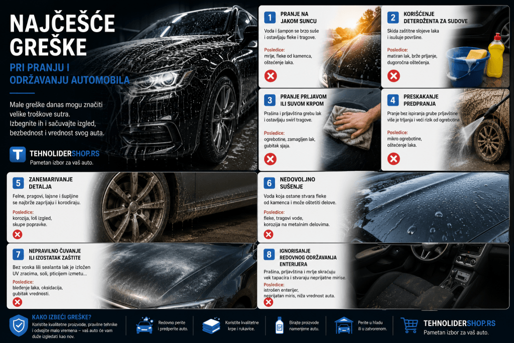 Najčešće greške pri pranju i održavanju automobila