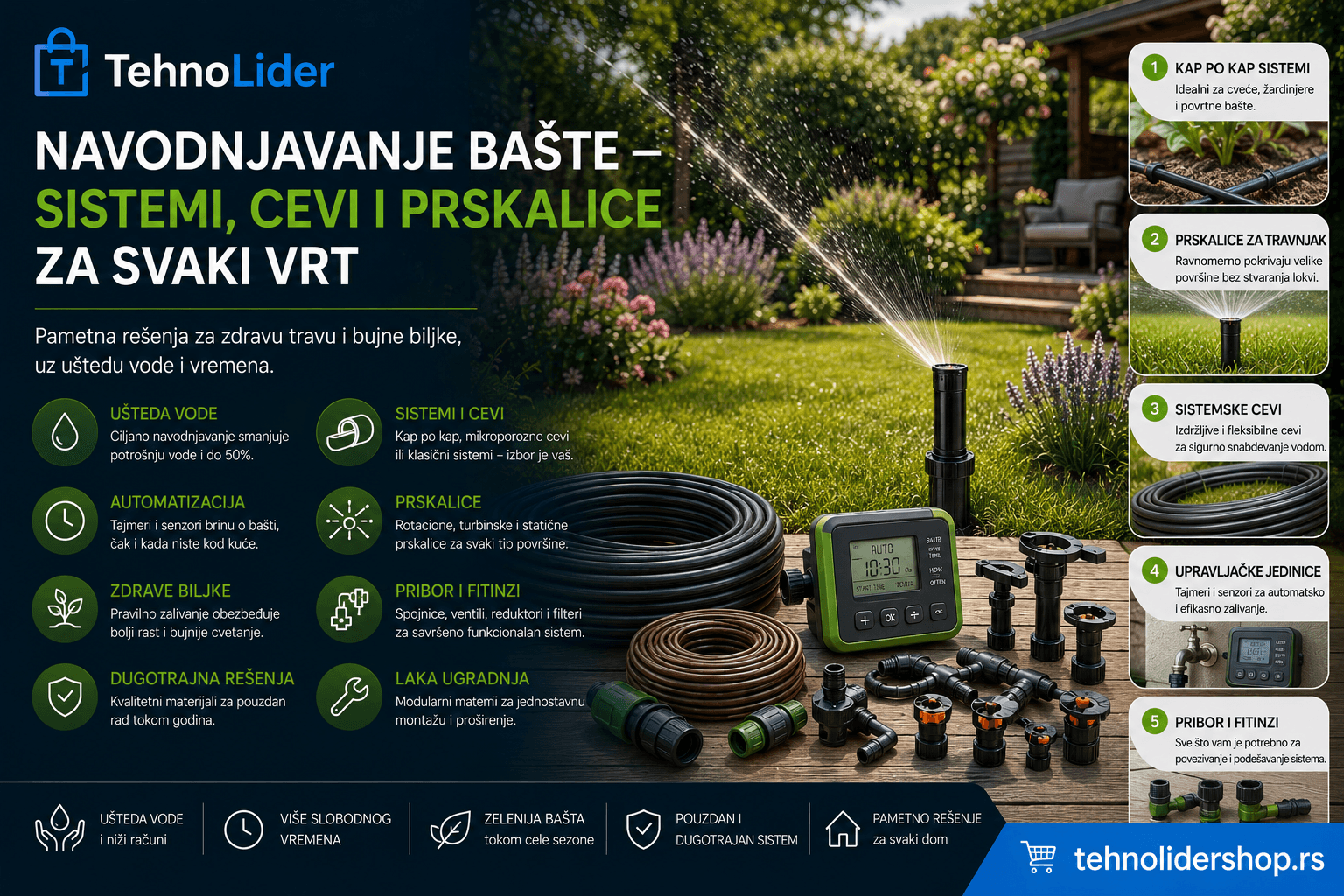 Navodnjavanje bašte — sistemi, cevi i prskalice za svaki vrt | TehnoLider
