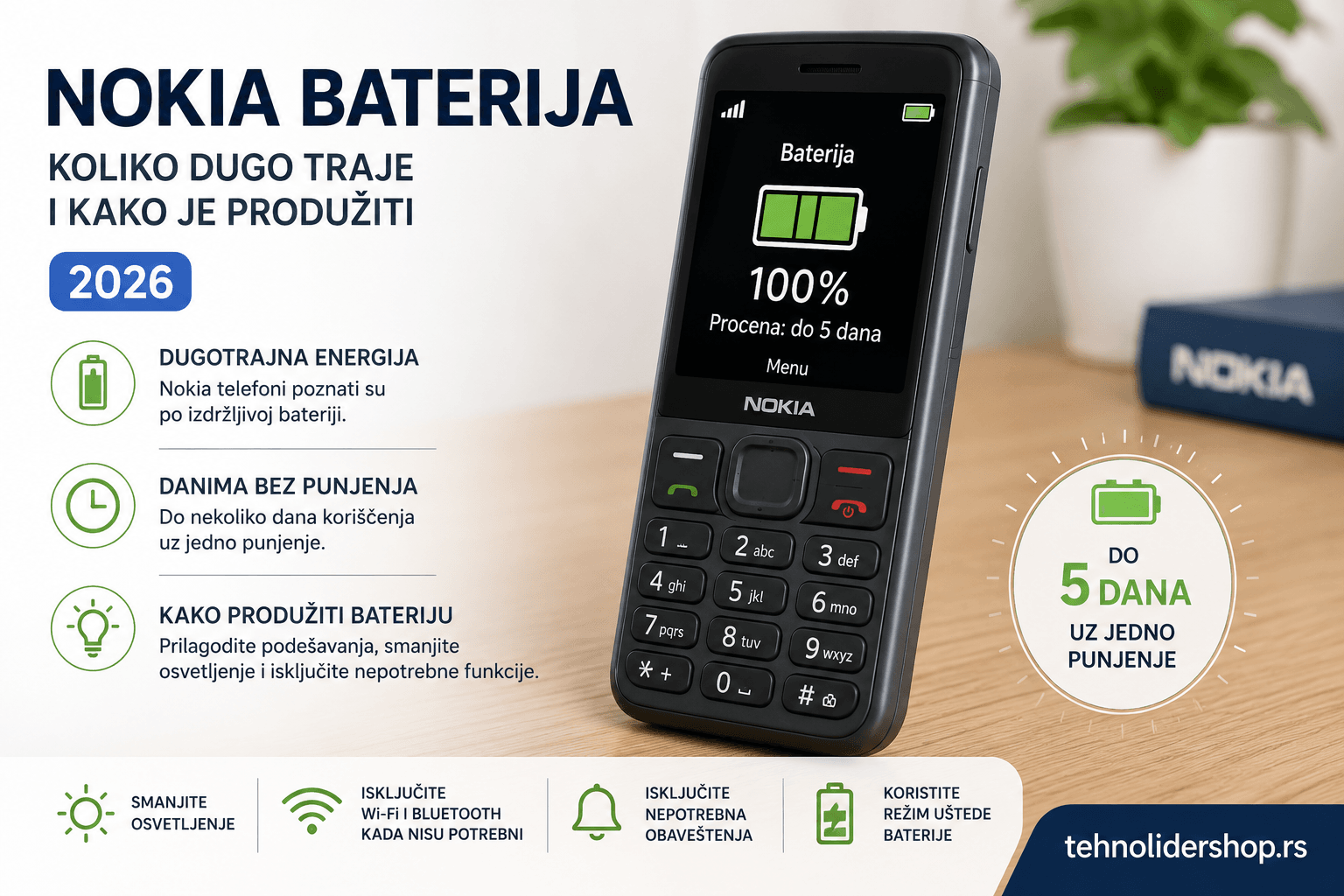 Nokia baterija — koliko dugo traje i kako je produžiti 2026