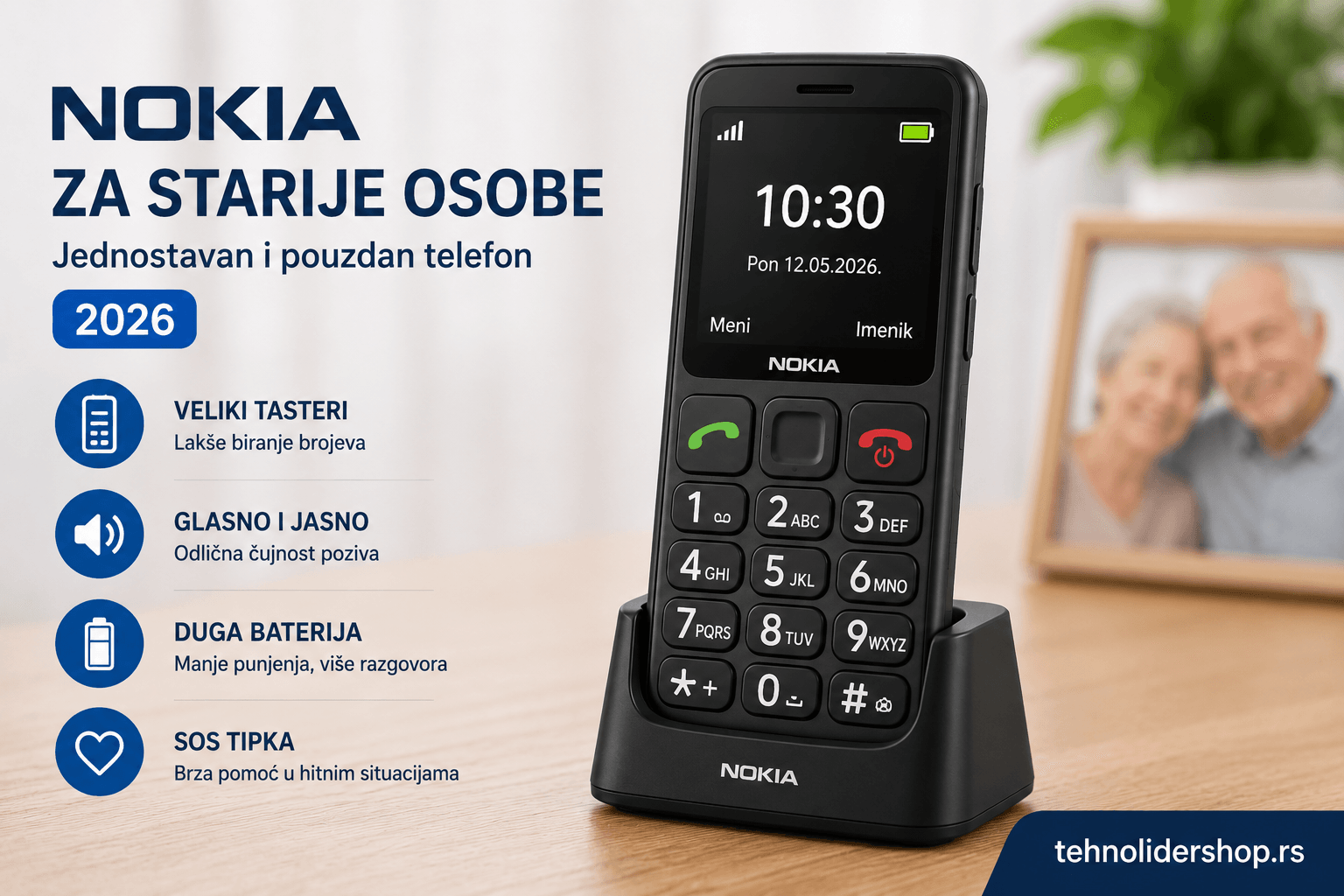 Nokia za starije osobe — jednostavan i pouzdan telefon 2026