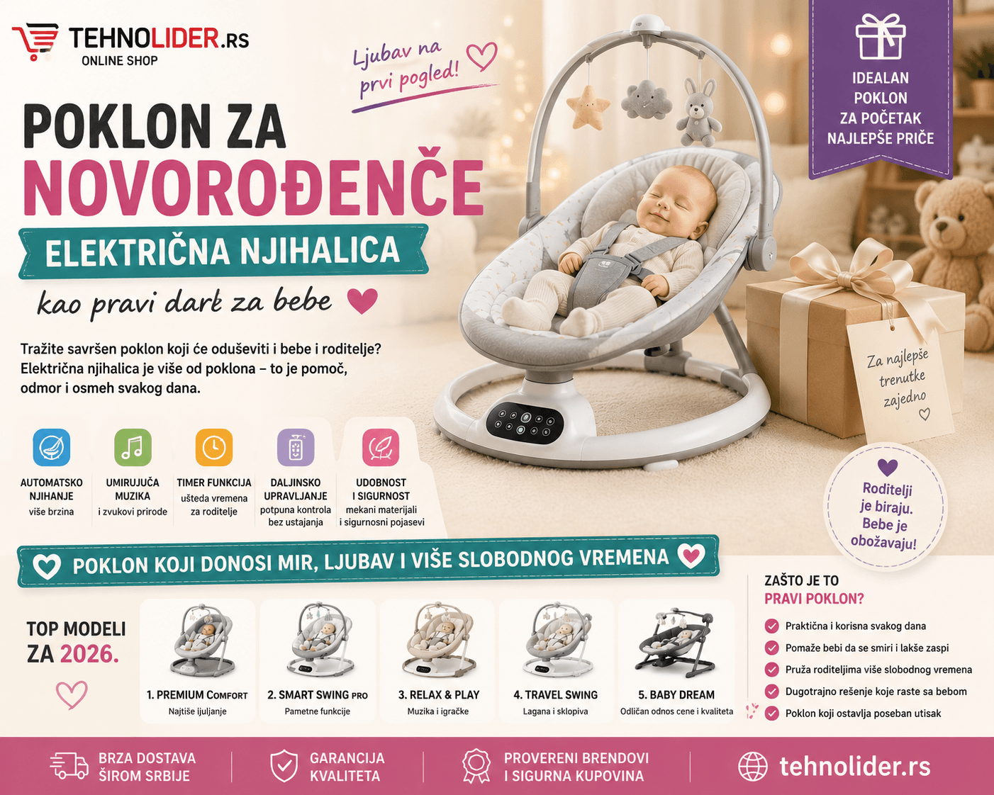 Oprema za bebe – kompletna lista šta kupiti pre porođaja 2026.