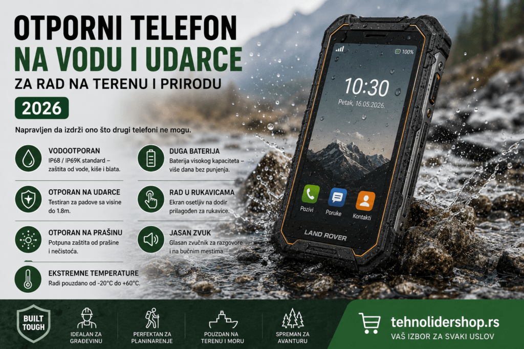 Otporni telefon na vodu i udarce — za rad na terenu i prirodu 2026