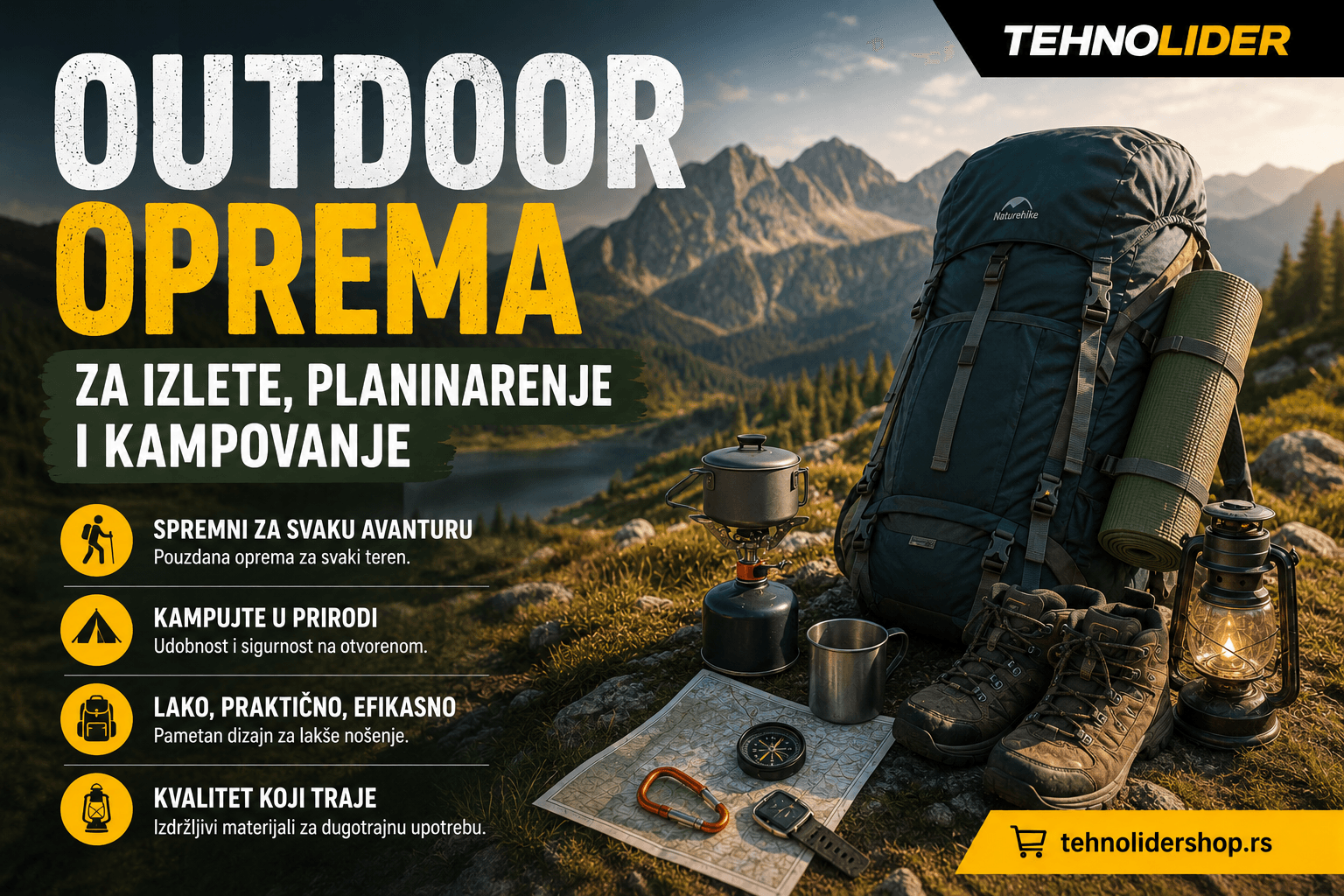 Outdoor oprema za izlete, planinarenje i kampovanje | TehnoLider