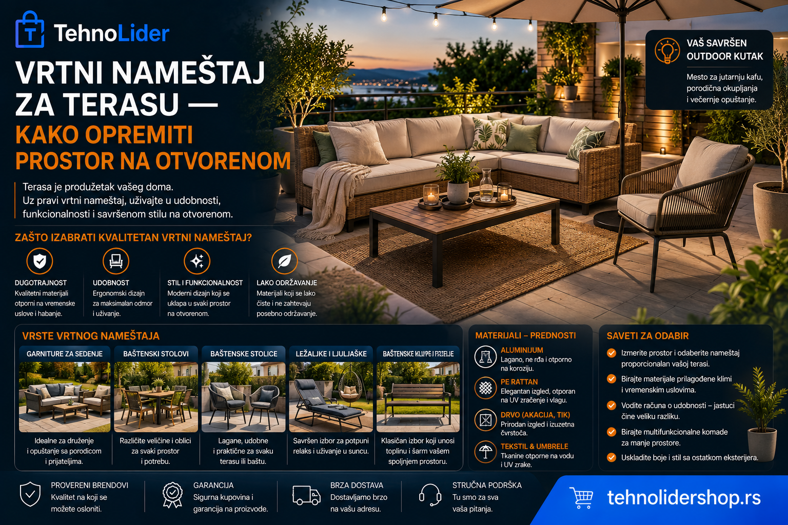 Plastični nameštaj za dvorište — prednosti, tipovi i preporuke | TehnoLider