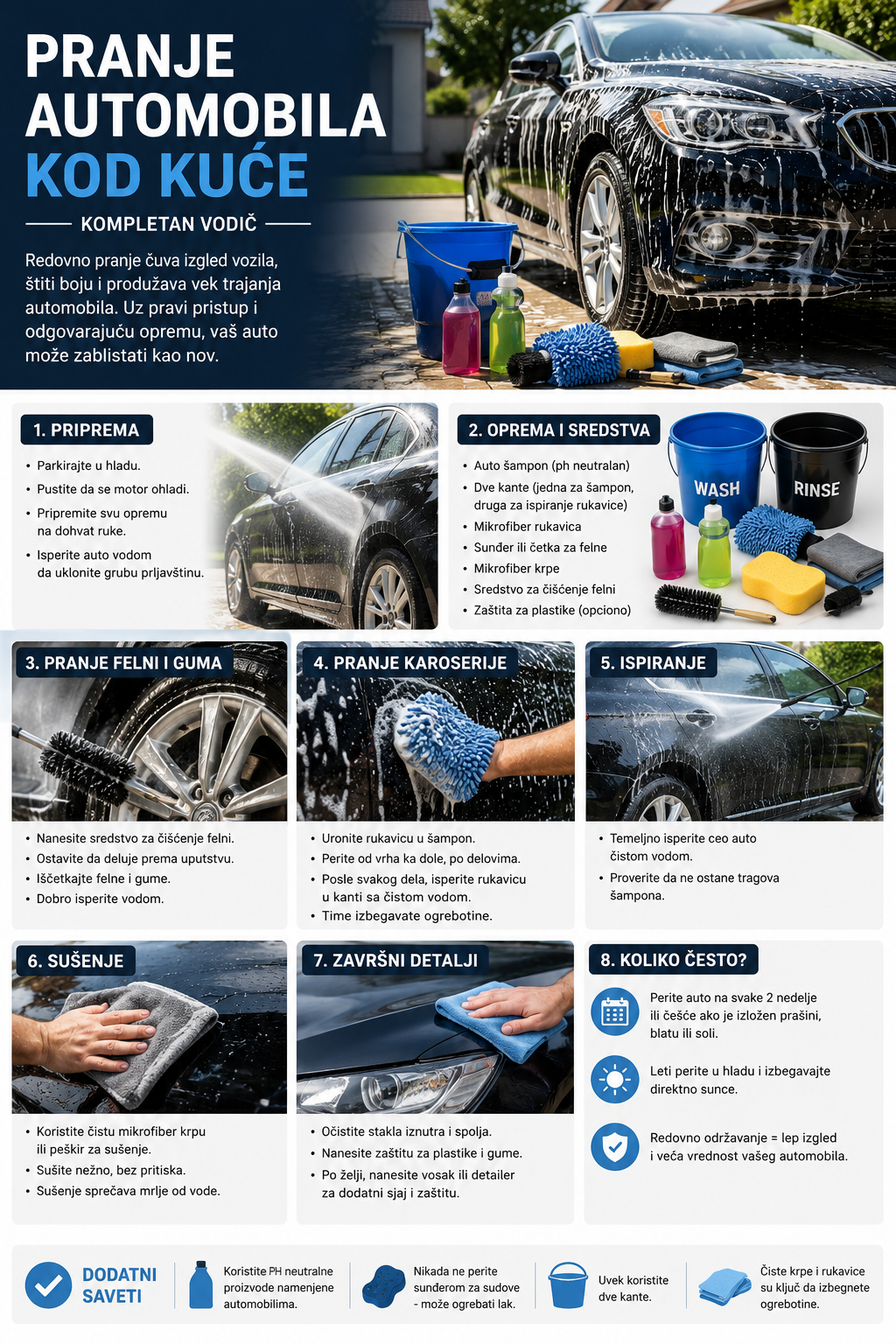 Pranje automobila kod kuće — kompletan vodič