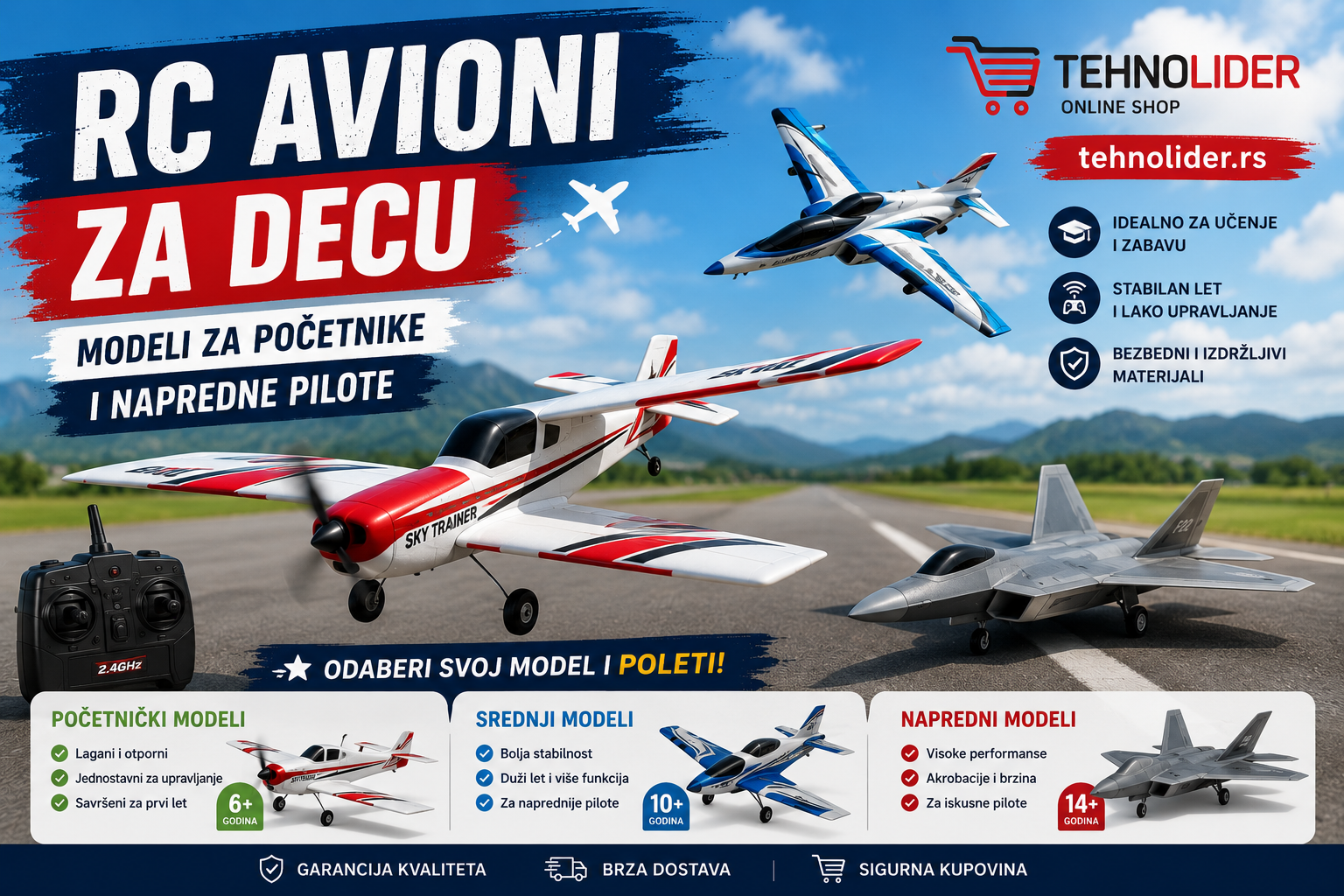 RC avioni za decu – modeli za početnike i napredne pilote