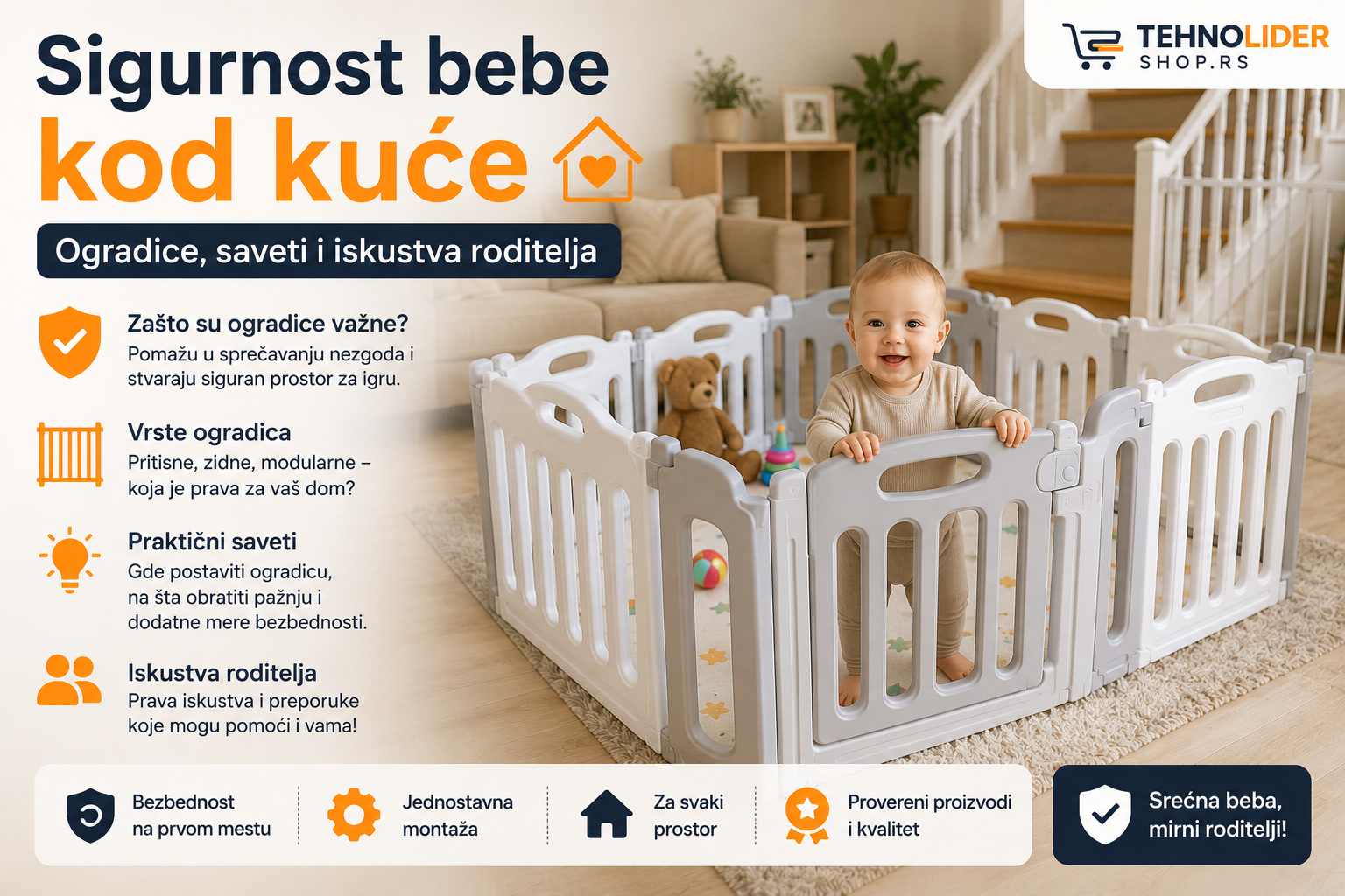 | Najbolja cena | TehnoliderShop Sigurnost bebe kod kuće – ogradice, saveti i iskustva roditelja