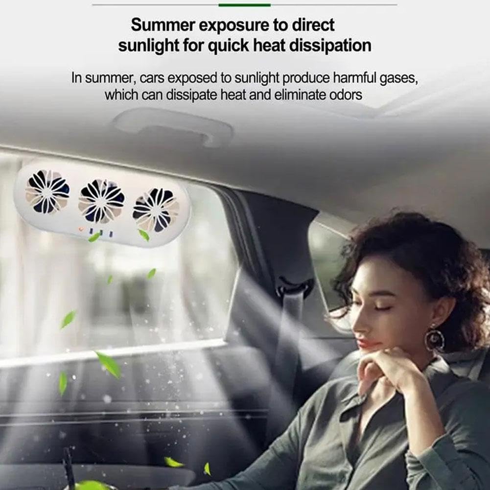 | Najbolja cena | TehnoliderShop Solarni Auto Ventilator sa 3 Glave – Svež vazduh u autu, čak i dok ste parkirani! ☀️🚗