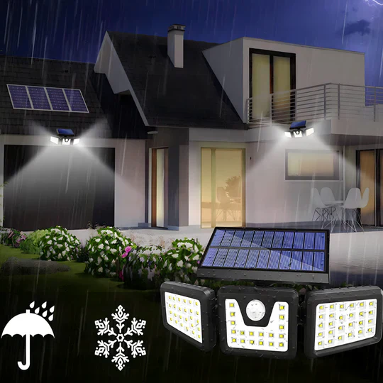 | Najbolja cena | TehnoliderShop Solarni LED Reflektor sa Senzorom Pokreta i 3 Rotirajuće Glave – Maksimalno Osvetljenje Bez Troškova Struje!