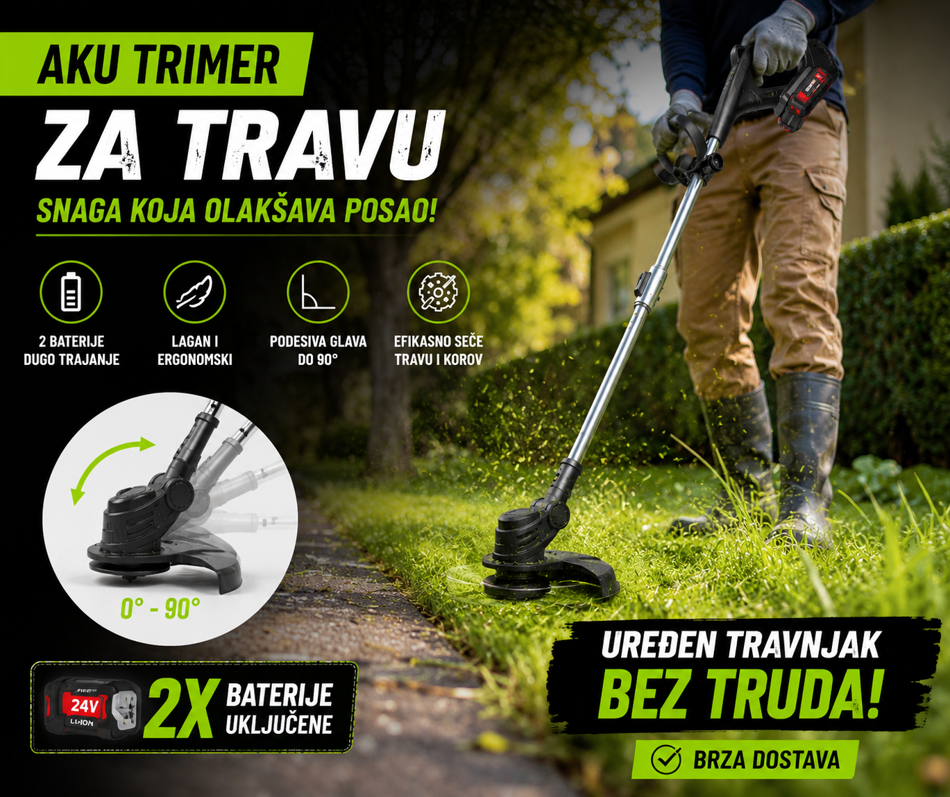 | Najbolja cena | TehnoliderShop aku trimer za travu