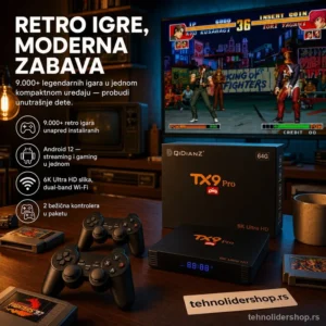 Android TV Box TX9 Pro 6K – 2u1 Media Plejer i Retro Konzola za Igranje