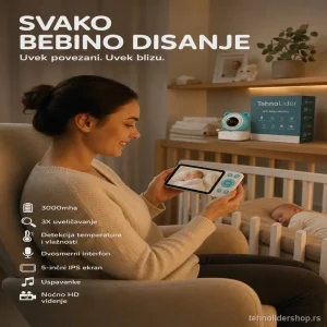 Baby Monitor sa Kamerom, TUYA Aplikacijom i HD Noćnim Vidom