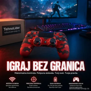 Bežični Džojstik za PS4 DoubleShock 4 – Maskirni Crveni