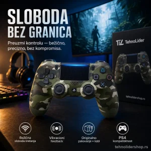 Bežični Džojstik za PS4 DoubleShock 4 – Maskirno Zeleni