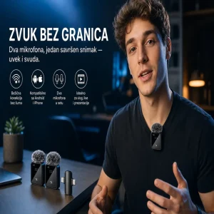 Bežični mikrofon F15-2 set 2 mikrofona i prijemnik