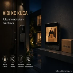 Bežični video interfon bez Wi-Fi veze (1080P, noćni vid)