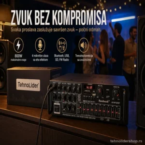 Bluetooth Pojačalo sa Mikrofonom AV-MP326BT – 800W, FM Radio, USB, SD