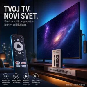 Dcolor Android TV Stik 4K – Google Chromecast i Netflix Sertifikovan