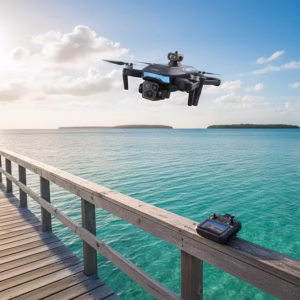 dron XF609 daljinski upravljač i baterija u radu