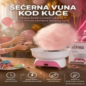 DSP Aparat za Šećernu Vunu 450W – Brza Priprema kod Kuće