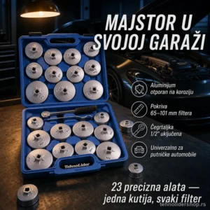Garnitura Ključeva za Filter Ulja – Aluminijumski Set 23 Komada